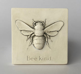 A square wall plaque with a 3D relief image of a bee and the phrase 'Bee kind' below it. The outline of the bee is highlighted by the finish applied.

House Parts handmade, crafted, artisan, high quality, statues, busts, and figurines.  Unique gifts for everyone. Indoor decorations, Outdoor statues and garden items. Thoughtful gift, animal lovers, rabbit lovers, instead of pet, small business, female owned family business, rabbit, bunny, dog, turtle, frog, clam shell