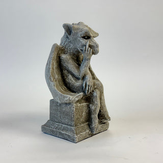 A seated gargoyle flipping someone off. House Parts home decor handmade Atlanta gargoyle grotesque whimsical fantasy mystical creature. Unique gift for fans of fantasy, dungeon, or dinosaurs. Unique Christmas gift for someone who has everything or fantasy lovers. Gothic, medieval, unique, artisan, craft, detail, specialty, a gift that no one else has, special, middle finger, flipping the bird, tell someone off, protective, female owned business, family small business, odd, quirky gifts