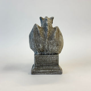 close up rear view of a seated gargoyle flipping someone off. House Parts home decor handmade Atlanta gargoyle grotesque whimsical fantasy mystical creature. Unique gift for fans of fantasy, dungeon, or dinosaurs. Unique Christmas gift for someone who has everything or fantasy lovers. Gothic, medieval, unique, artisan, craft, detail, specialty, a gift that no one else has, special, middle finger, flipping the bird, tell someone off