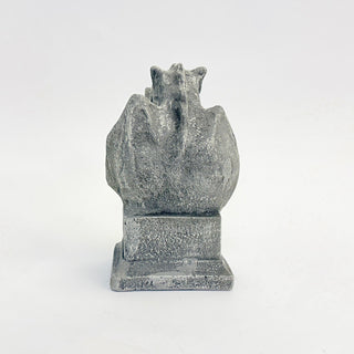 Reverse view of a seated gargoyle reading a book with legs crossed on a white background
House Parts home decor handmade Atlanta gargoyle grotesque whimsical fantasy mystical creature. Unique gift for fans of fantasy, dungeon, or dinosaurs. Unique Christmas gift for someone who has everything or fantasy lovers. Gothic, medieval, unique, artisan, craft, detail, specialty, a gift that no one else has, special, protective, female owned business, family small business, odd, quirky gifts

