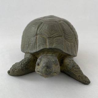 A concrete sculpture of a North American Box Turtle with a high-domed carapace and hinged lower shell. beautiful detail on this sculpture

House Parts handmade, crafted, artisan, high quality, statues, busts, and figurines.  Unique gifts for everyone. Indoor decorations, Outdoor statues and garden items. Thoughtful gift, animal lovers, rabbit lovers, instead of pet, small business, female owned family business, rabbit, bunny, dog, turtle, frog, clam shell
