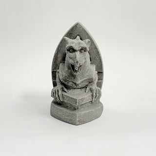 Cornerstone Gargoyle Bookends against a white background. Bookends. House Parts home decor handmade Atlanta gargoyle grotesque whimsical fantasy mystical creature. Unique gift for fans of fantasy, dungeon, or dinosaurs. Unique Christmas gift for someone who has everything. Gothic, medieval, unique, artisan, craft, detail, specialty, a gift that no one else has, special, protective, female owned business, family small business, local, odd, quirky gifts